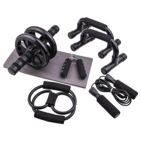 , 6-Piece Abdominal Muscle Training Fitness Wheel And Resistance Set