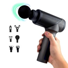 , Handheld Percussion Massage Gun With Multi-Speed And Multiple Attachments