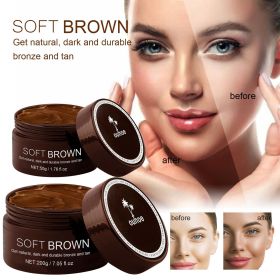 Soft Brown Self Tanning Cream Long Lasting Dark Natural Bronze Sunless Tanner Streak-Free Flawless Body Bronzing Balm for Beach Vacation Full Bod