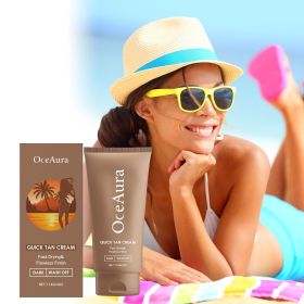 Quick Self Tanning Cream Dark Tone Fast Drying Natural Sunless Tan Lotion Flawless Streak-Free Body Self Tanner Wash Off Body Bronzer for Beach O