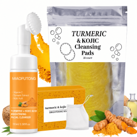 Turmeric Soap Bar, Turmeric Face Wash & Facial Wash Set for Face & Body