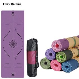 , Tpe Yoga Mat With Carry Bag 1830X610X6Mm Non-Slip Fitness Mat